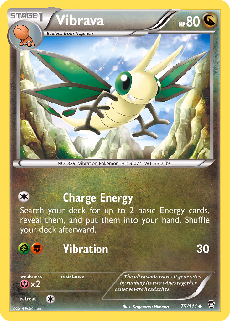Vibrava Pokemon card (75/111, Furious Fists)