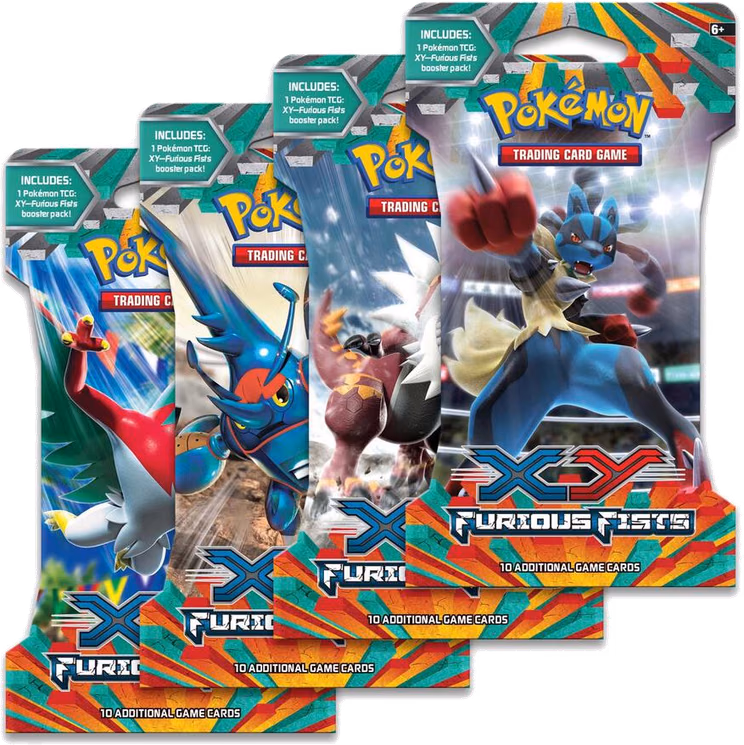 Pokemon Furious Fists Sleeved Booster Pack Art Bundle [Set of 4]