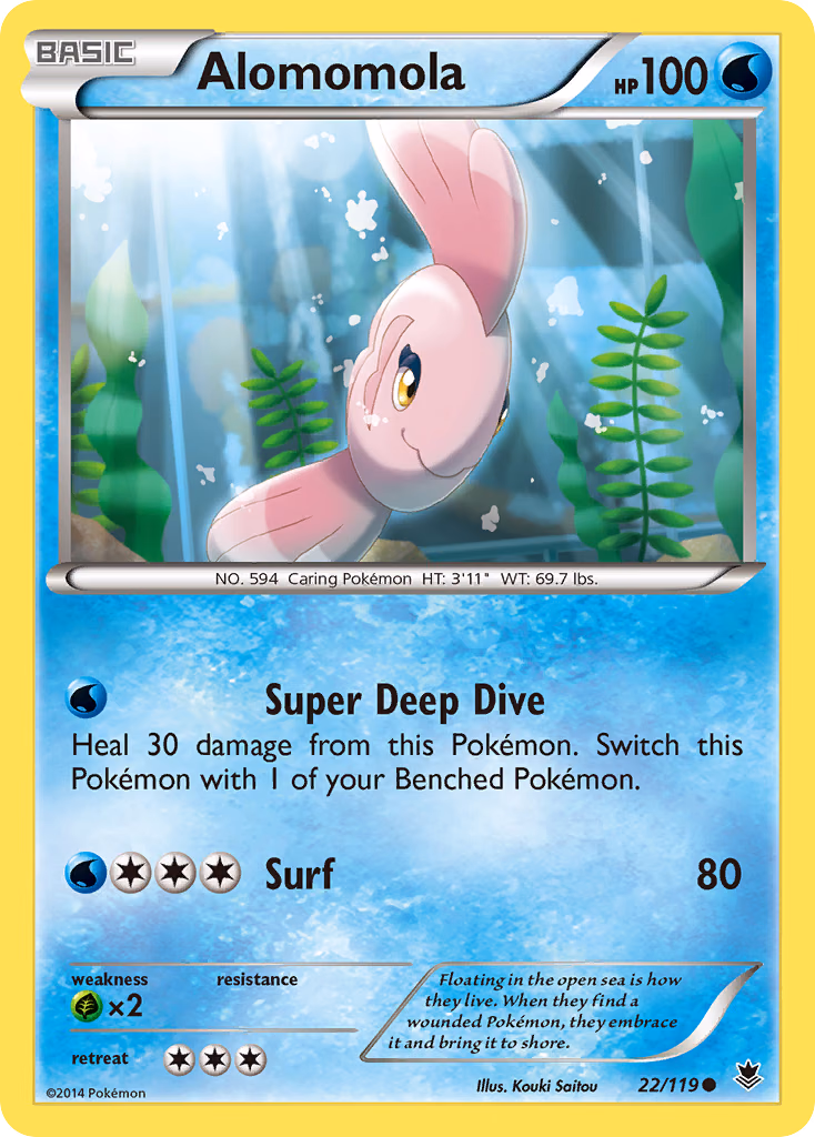 Alomomola Pokemon card (22/119, Phantom Forces)