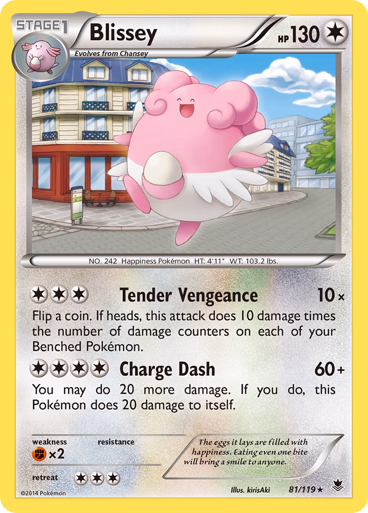 Blissey Pokemon card (81/119, Phantom Forces)