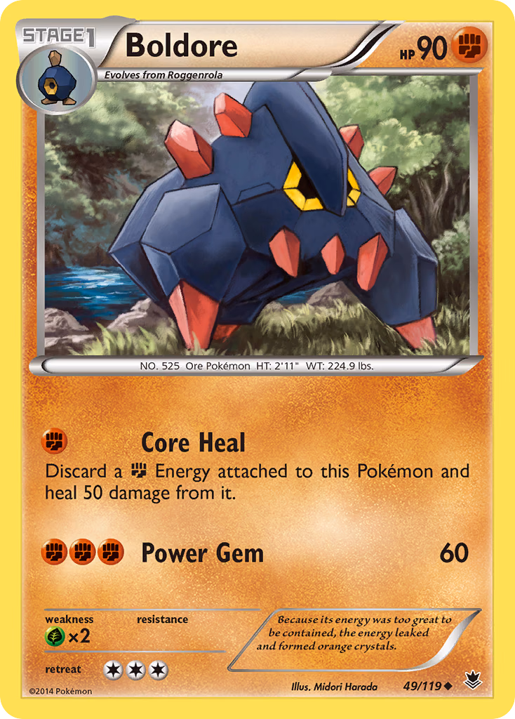 Boldore Pokemon card (49/119, Phantom Forces)