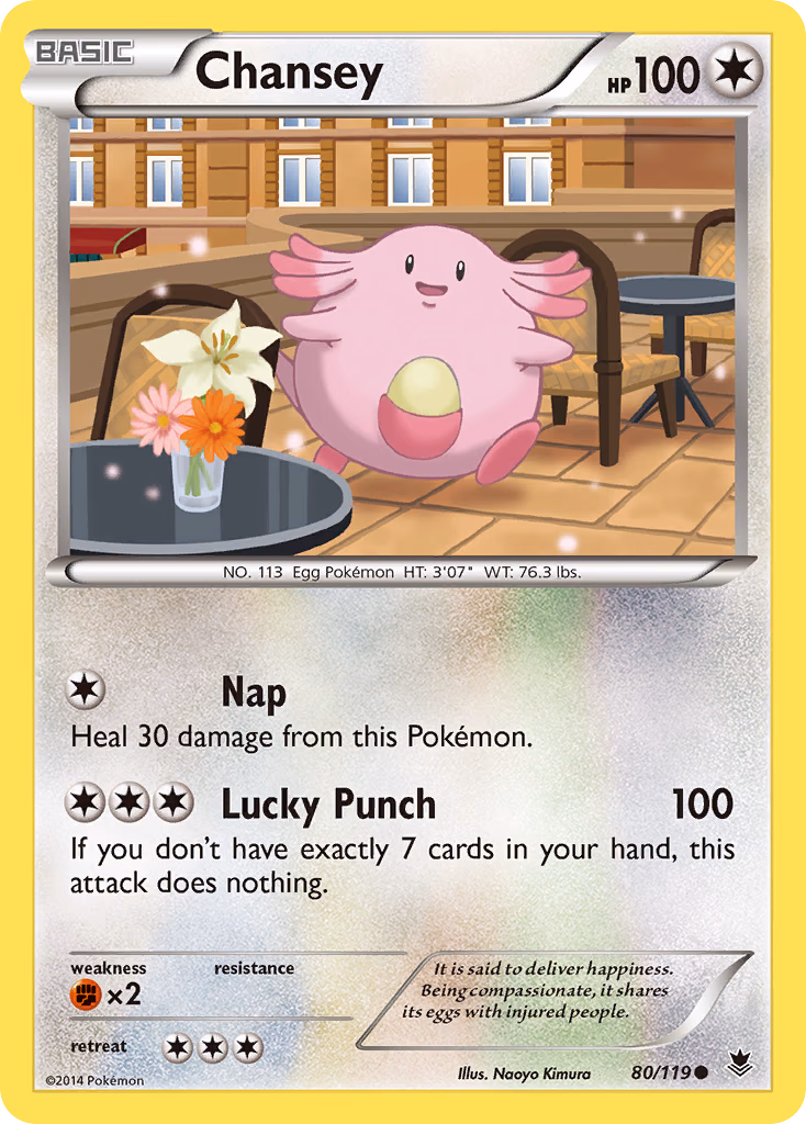 Chansey Pokemon card (80/119, Phantom Forces)
