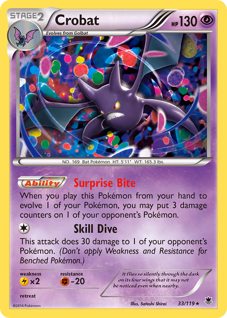 Crobat Pokemon card (33/119, Phantom Forces)