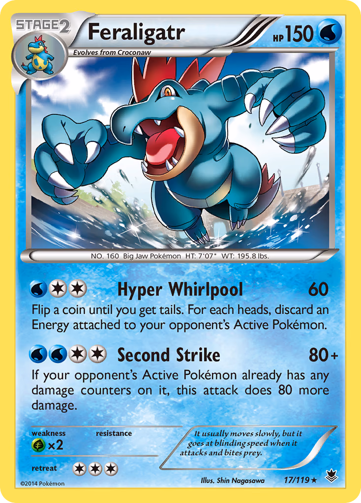 Feraligatr Pokemon card (17/119, Phantom Forces)