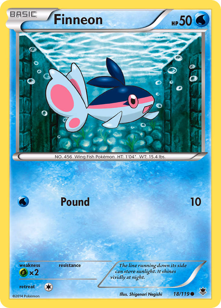 Finneon Pokemon card (18/119, Phantom Forces)