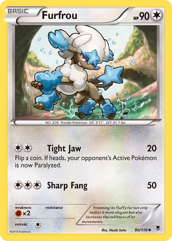 Furfrou Pokemon card (90/119, Phantom Forces)
