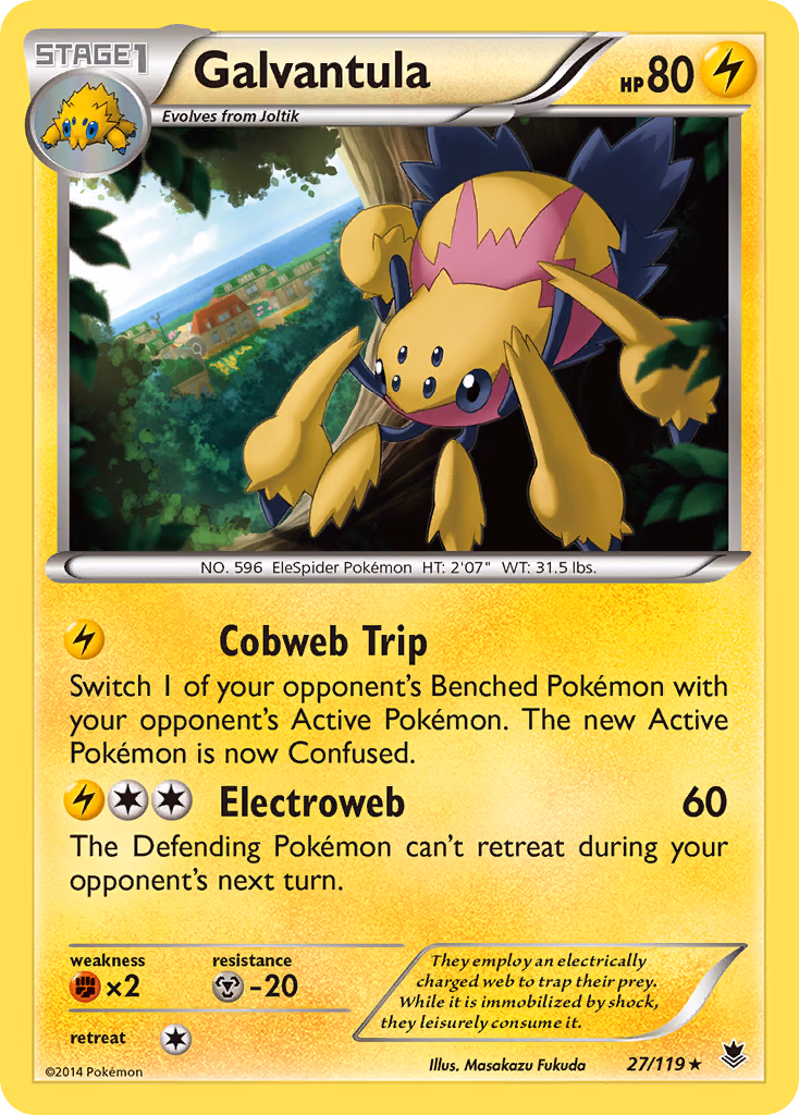 Galvantula Pokemon card (27/119, Phantom Forces)