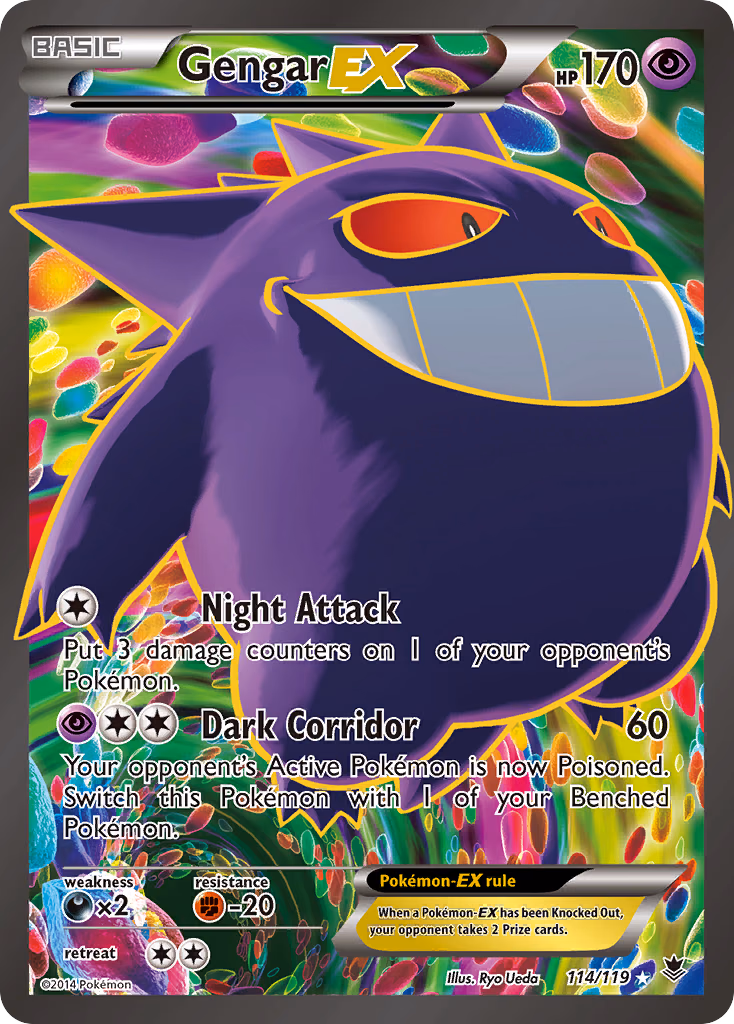 Gengar-EX Pokemon card (114/119, Phantom Forces)