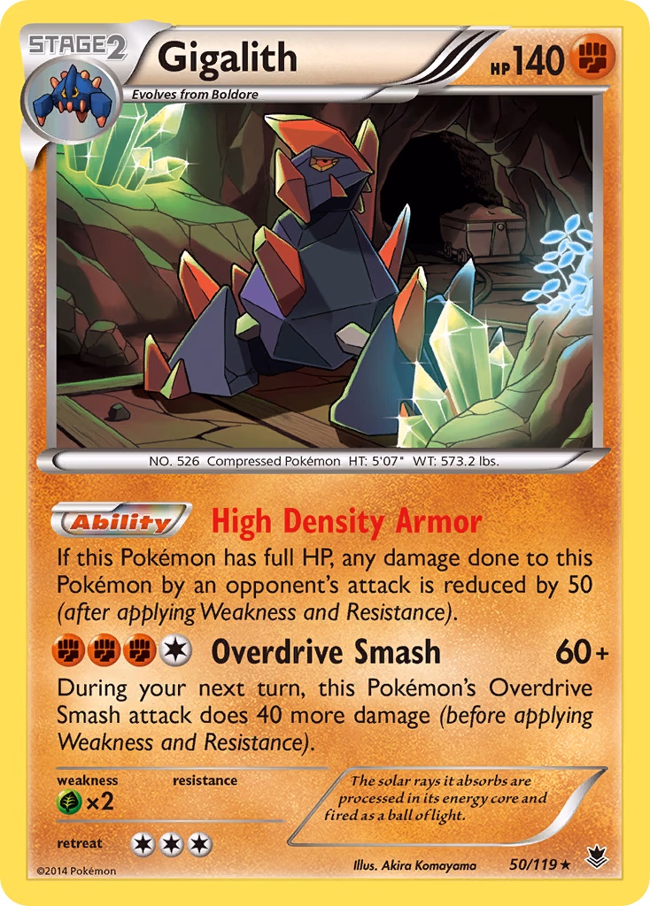 Gigalith Pokemon card (50/119, Phantom Forces)