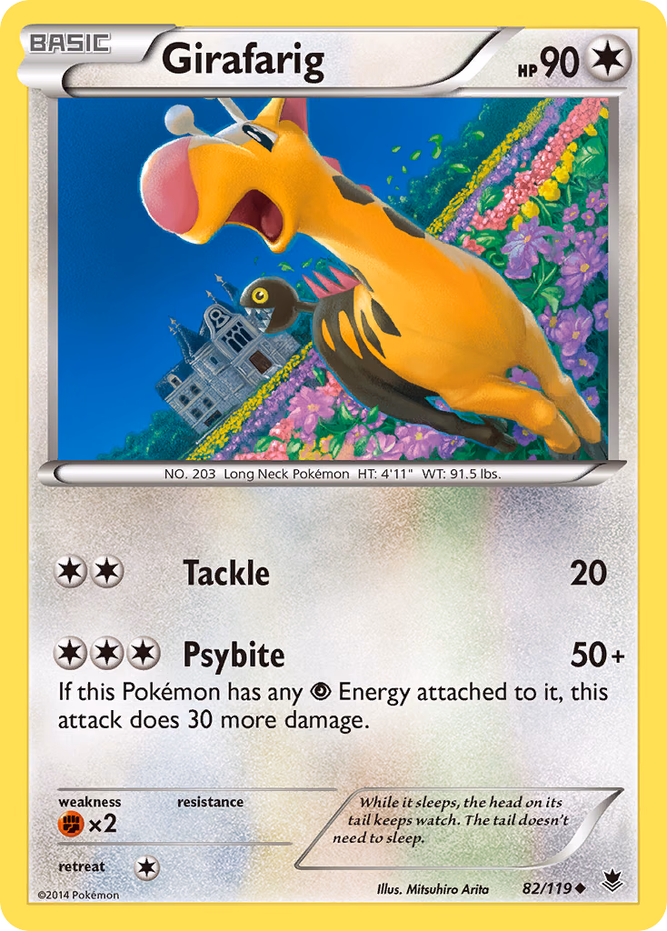 Girafarig Pokemon card (82/119, Phantom Forces)