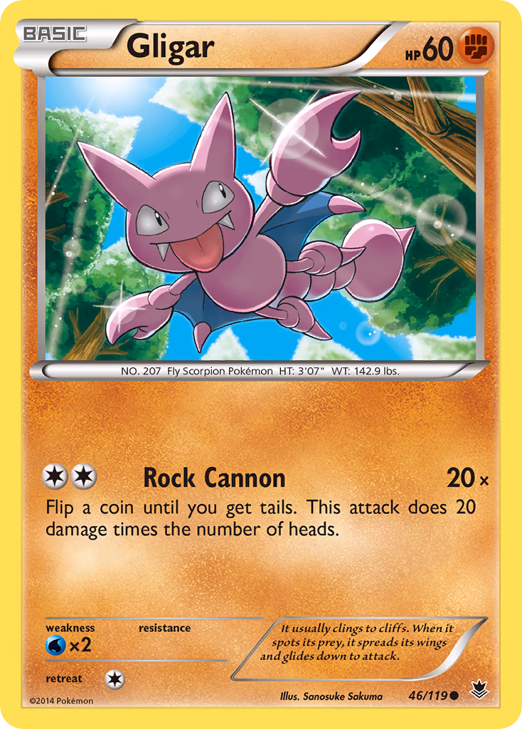 Gligar Pokemon card (46/119, Phantom Forces)