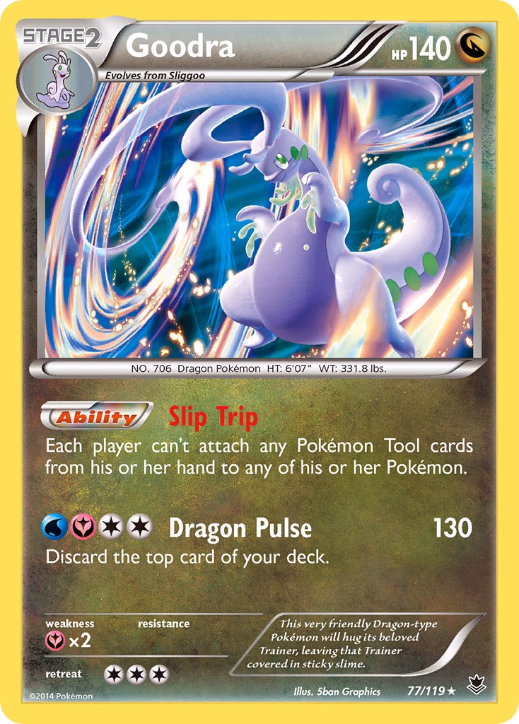 Goodra Pokemon card (77/119, Phantom Forces)