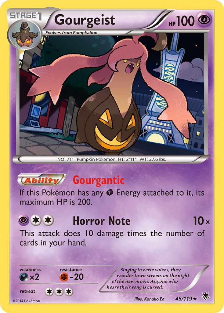 Gourgeist Pokemon card (45/119, Phantom Forces)