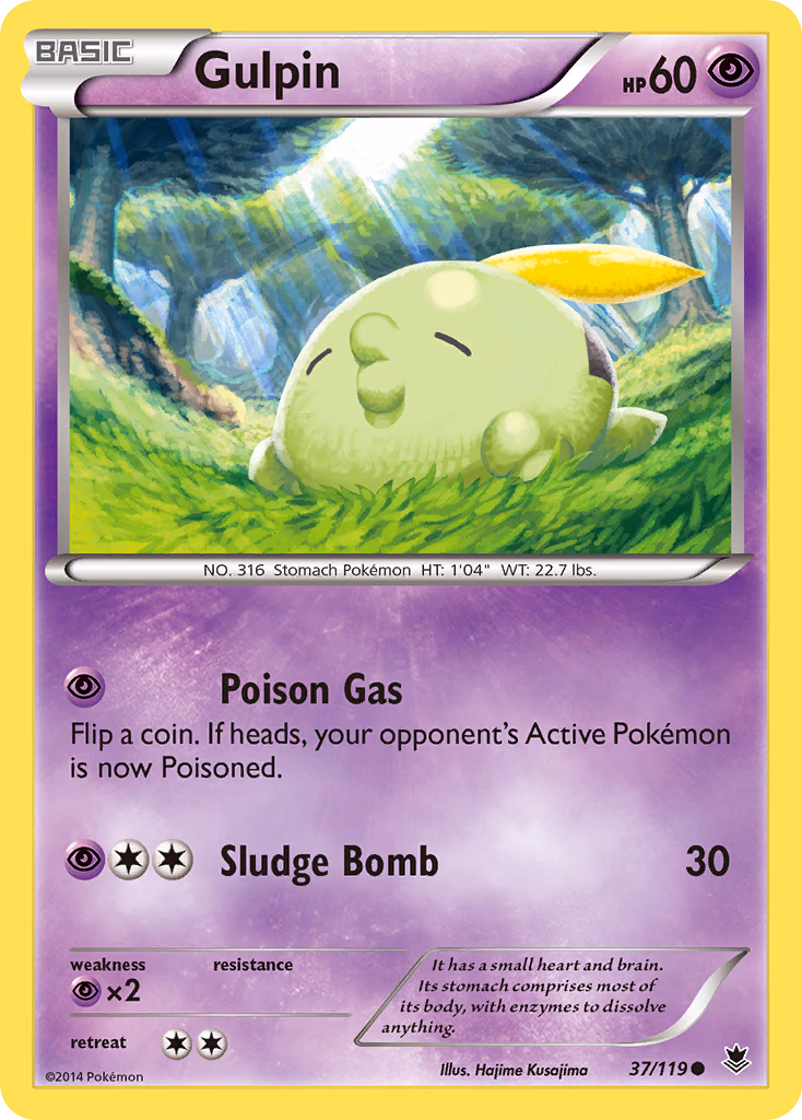 Gulpin Pokemon card (37/119, Phantom Forces)