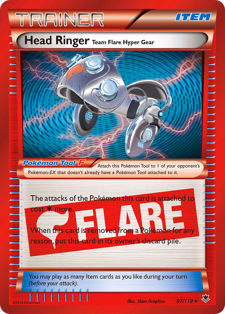 Head Ringer Team Flare Hyper Gear Pokemon card (97/119, Phantom Forces)