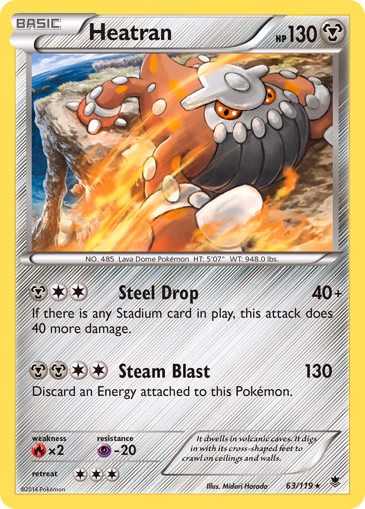 Heatran Pokemon card (63/119, Phantom Forces)