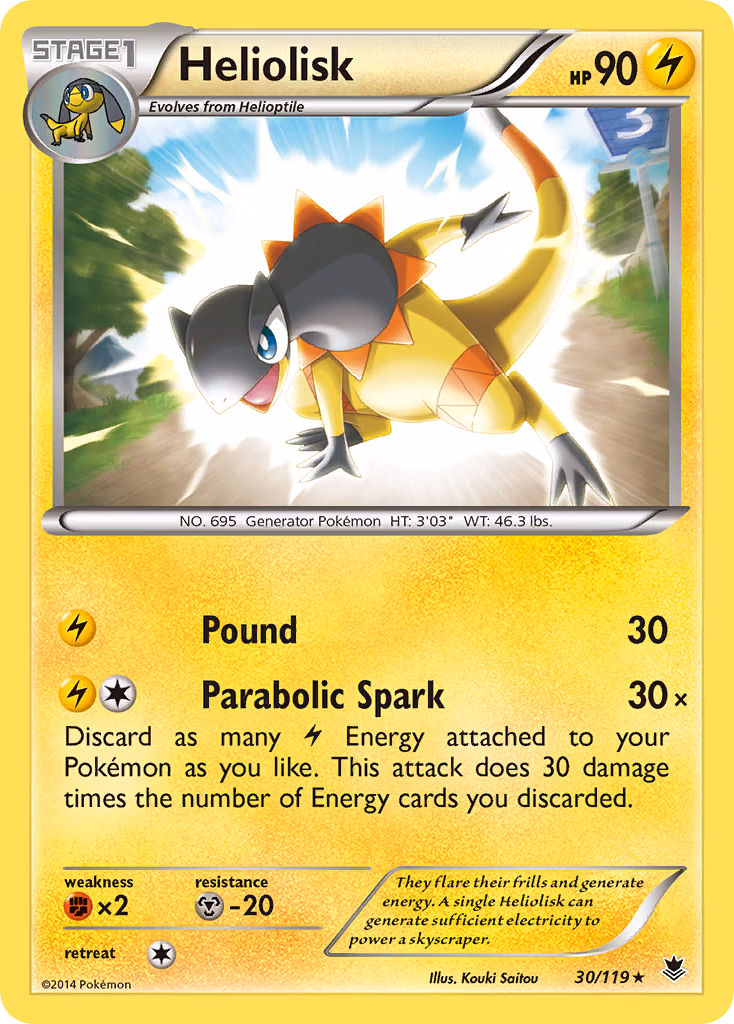 Heliolisk Pokemon card (30/119, Phantom Forces)
