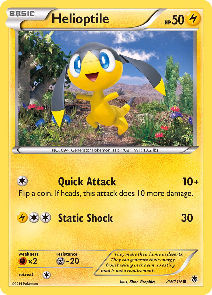 Helioptile Pokemon card (29/119, Phantom Forces)