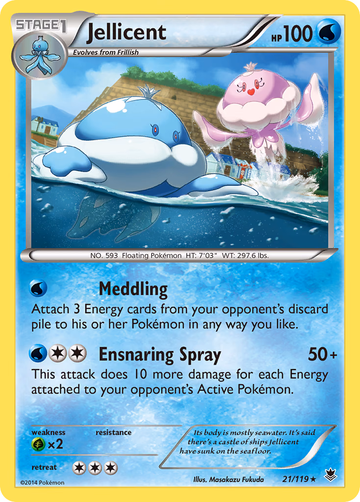 Jellicent Pokemon card (21/119, Phantom Forces)