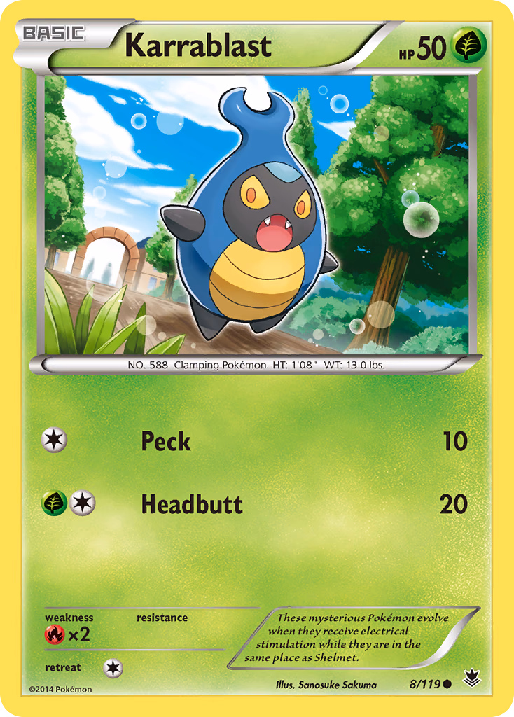 Karrablast Pokemon card (8/119, Phantom Forces)