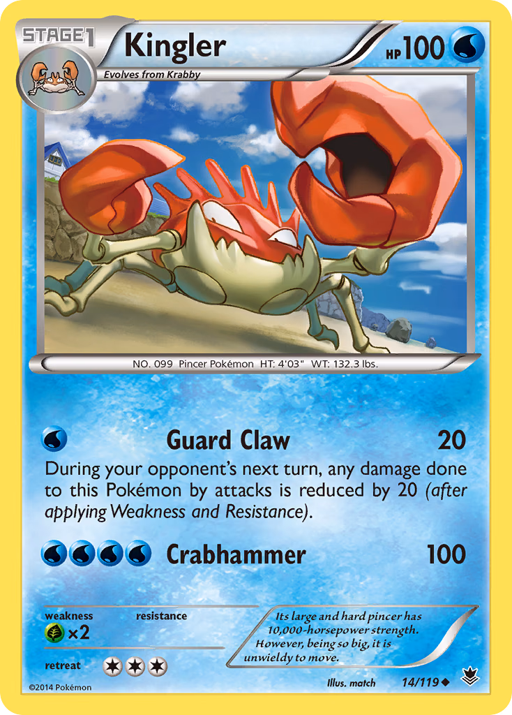 Kingler Pokemon card (14/119, Phantom Forces)