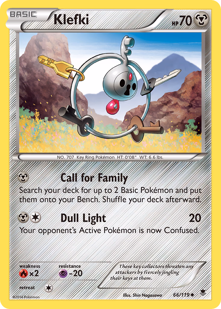 Klefki Pokemon card (66/119, Phantom Forces)