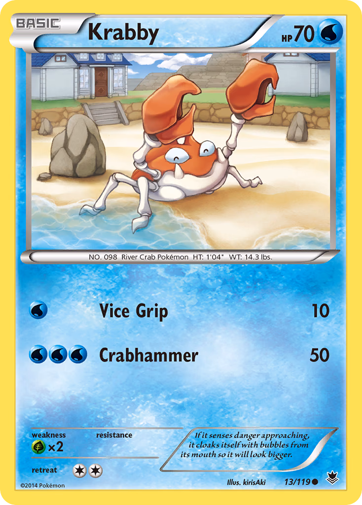 Krabby Pokemon card (13/119, Phantom Forces)