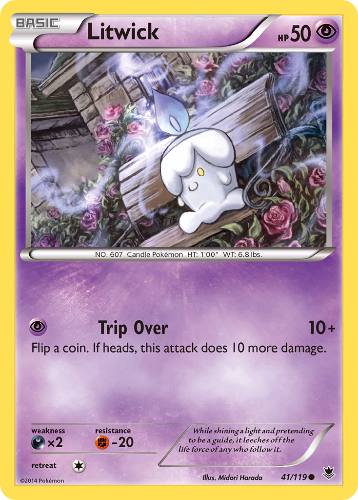 Litwick Pokemon card (41/119, Phantom Forces)