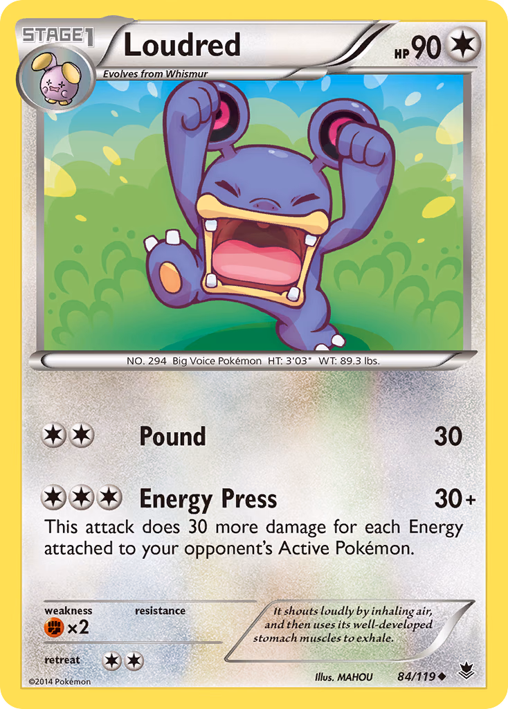 Loudred Pokemon card (84/119, Phantom Forces)