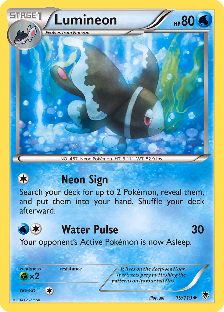Lumineon Pokemon card (19/119, Phantom Forces)