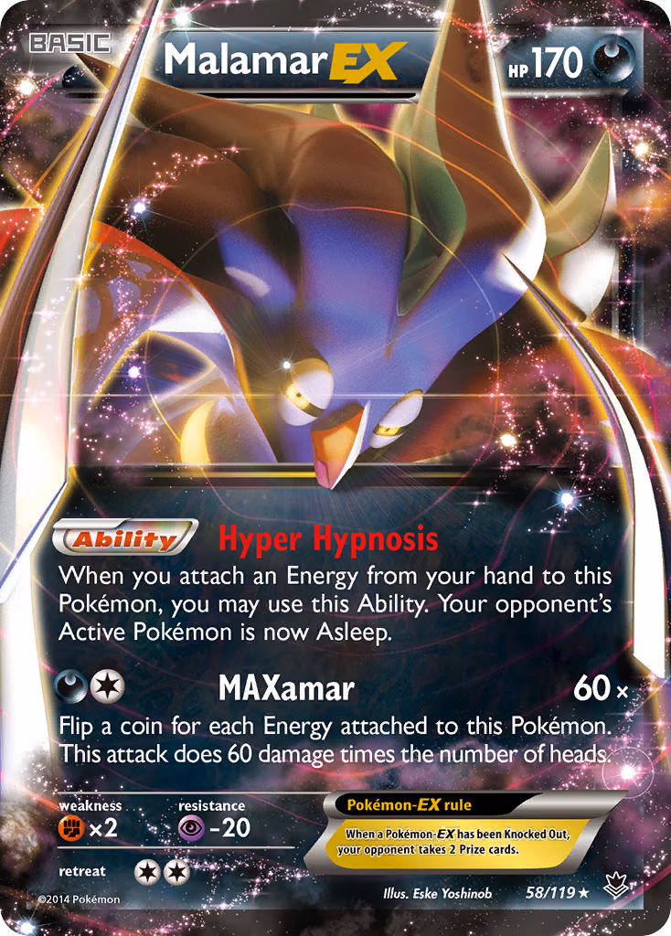 Malamar-EX Pokemon card (58/119, Phantom Forces)