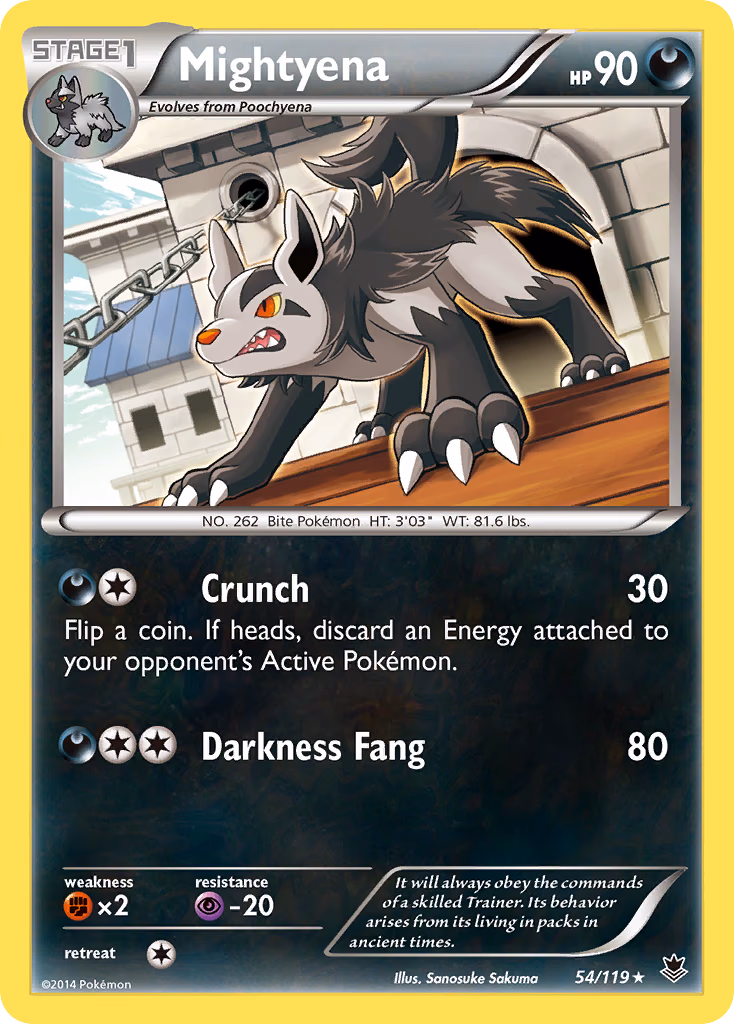 Mightyena Pokemon card (54/119, Phantom Forces)