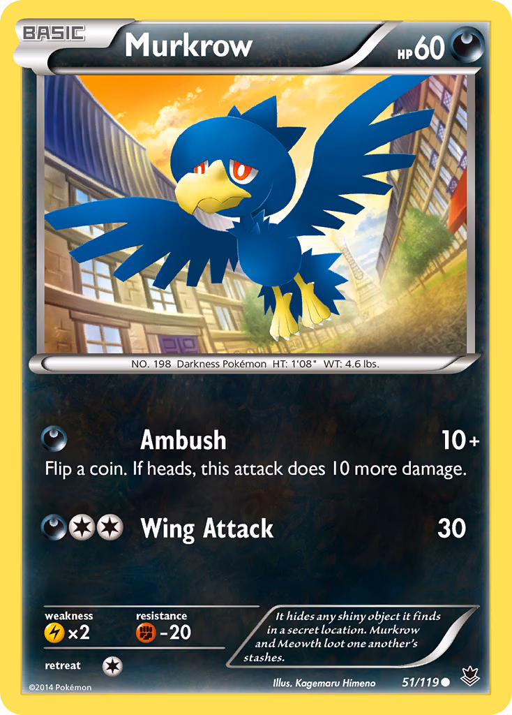 Murkrow Pokemon card (51/119, Phantom Forces)
