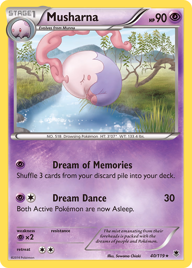 Musharna Pokemon card (40/119, Phantom Forces)