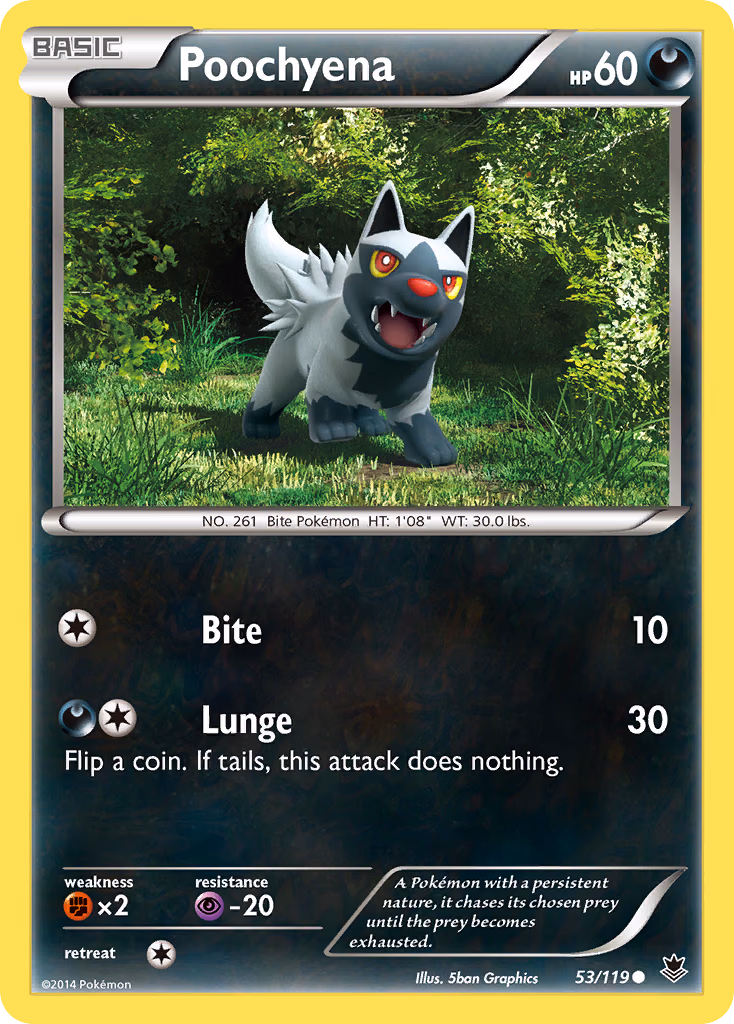 Poochyena Pokemon card (53/119, Phantom Forces)