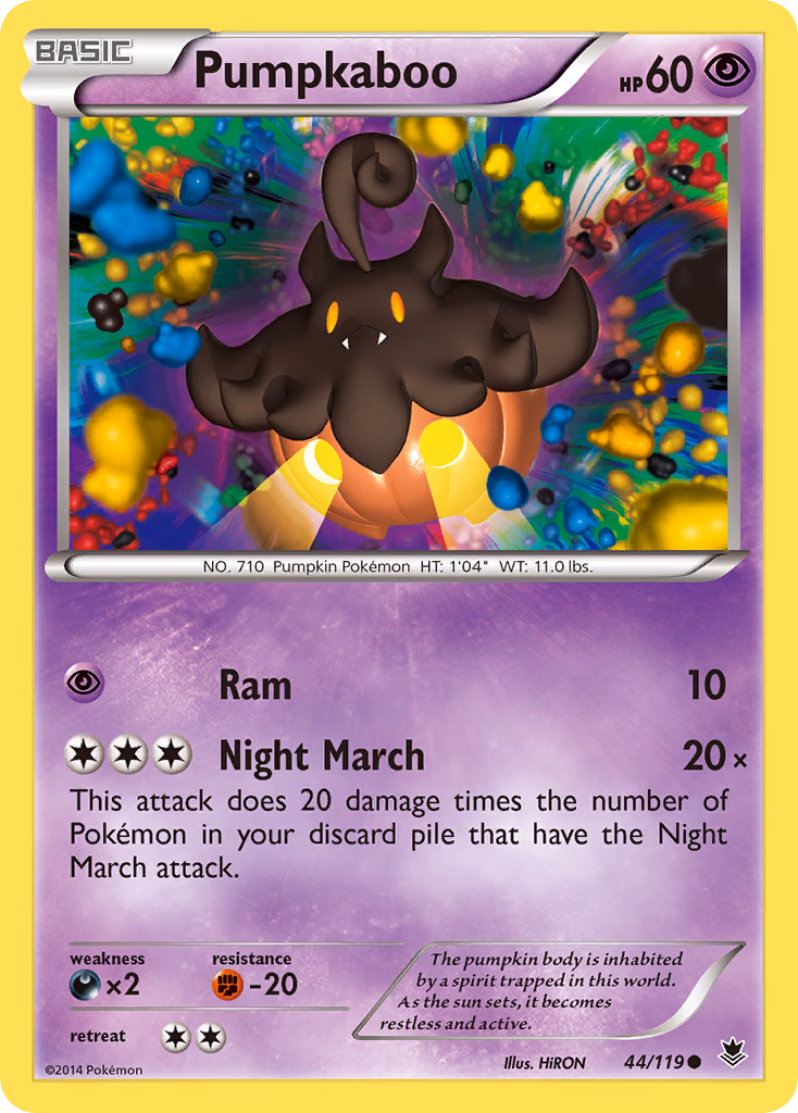 Pumpkaboo Pokemon card (44/119, Phantom Forces)