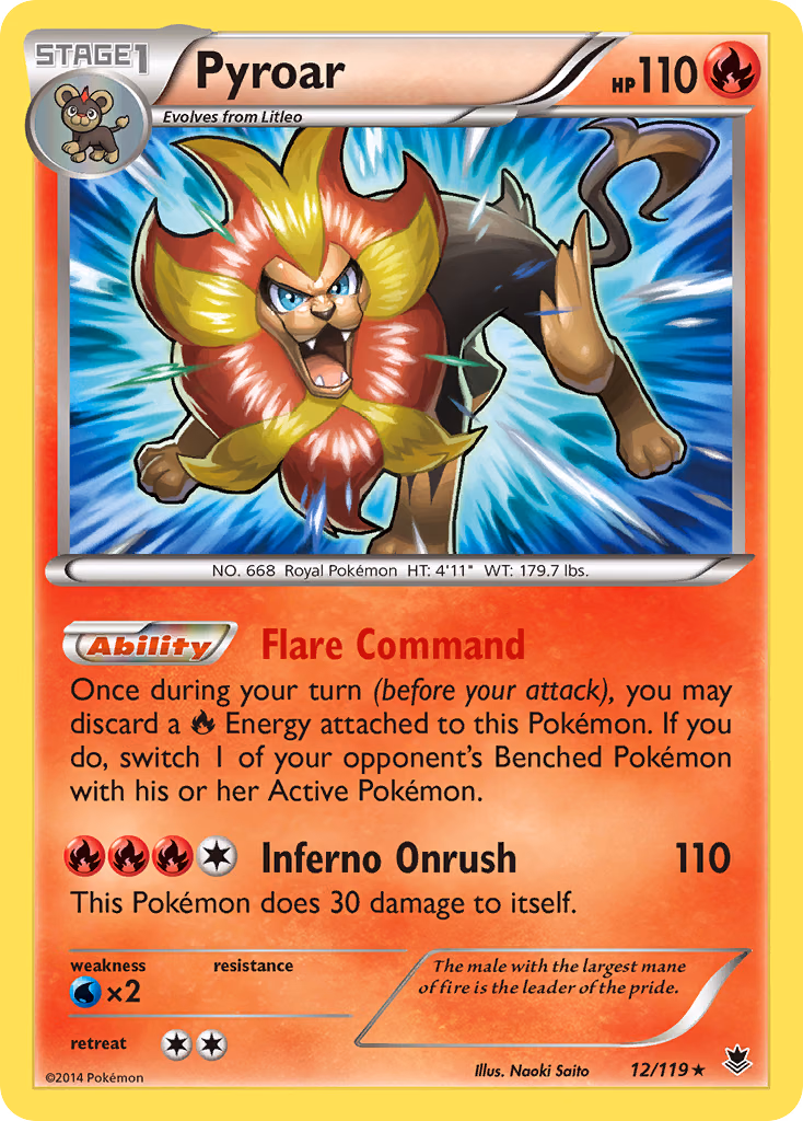 Pyroar Pokemon card (12/119, Phantom Forces)