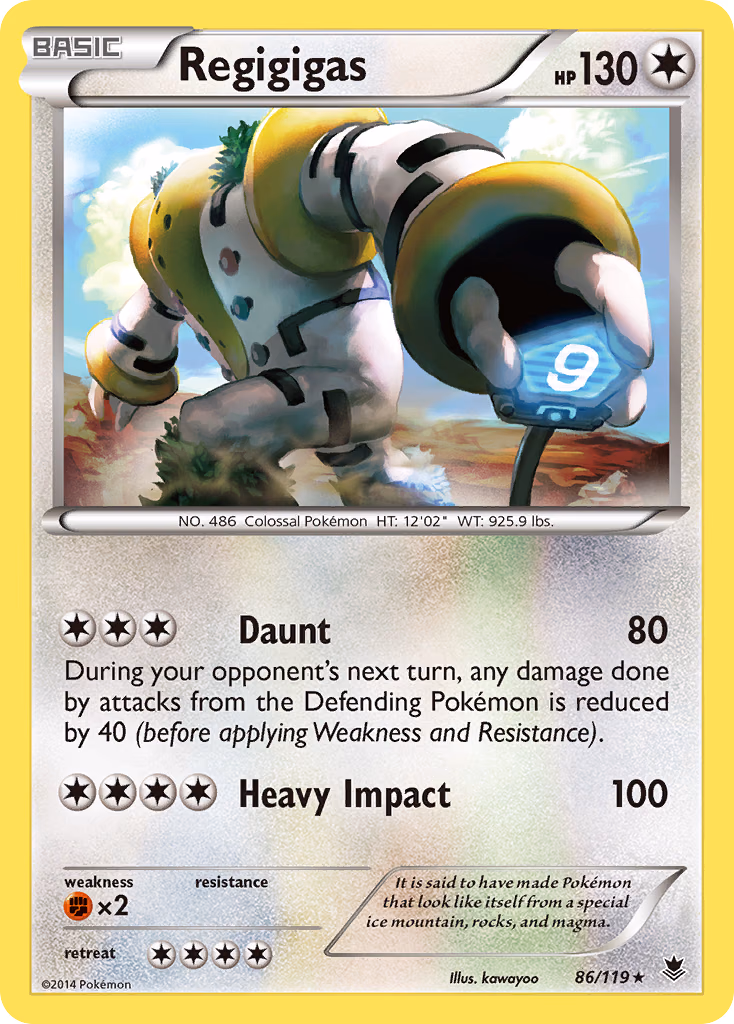 Regigigas Pokemon card (86/119, Phantom Forces)