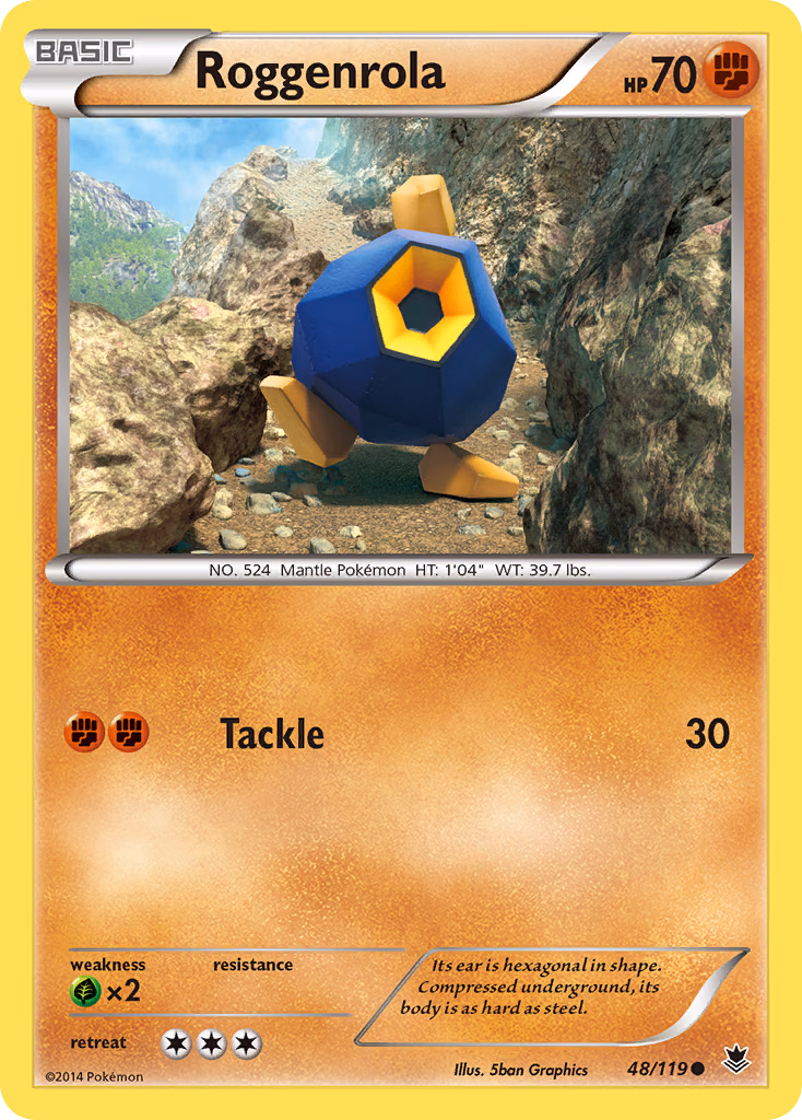 Roggenrola Pokemon card (48/119, Phantom Forces)