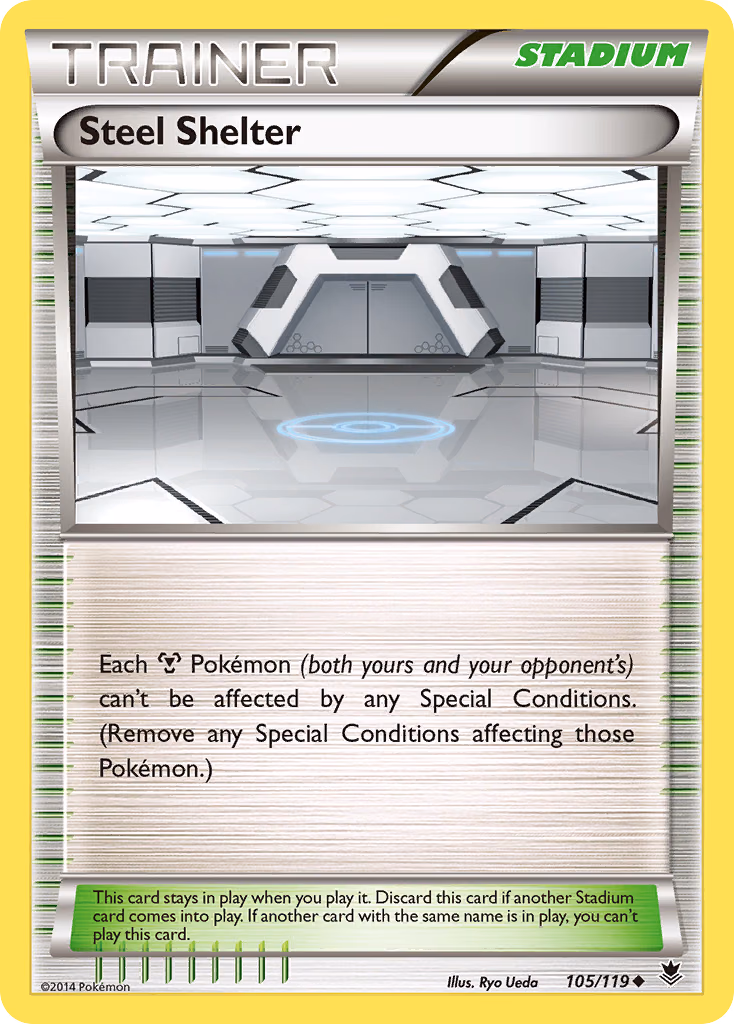 Steel Shelter Pokemon card (105/119, Phantom Forces)