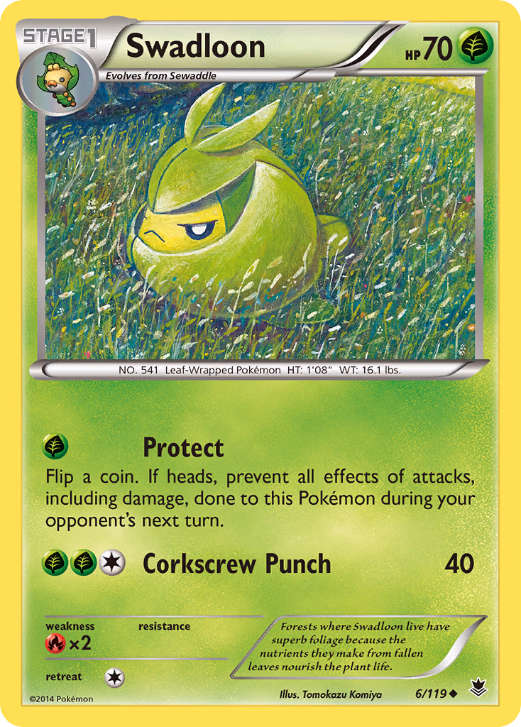 Swadloon Pokemon card (6/119, Phantom Forces)