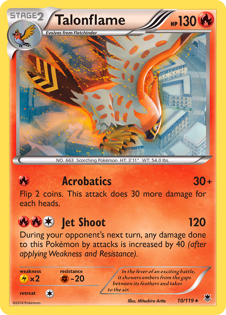 Talonflame Pokemon card (10/119, Phantom Forces)