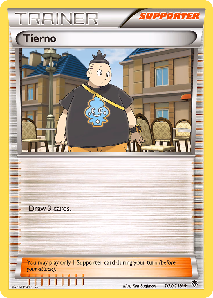 Tierno Pokemon card (107/119, Phantom Forces)