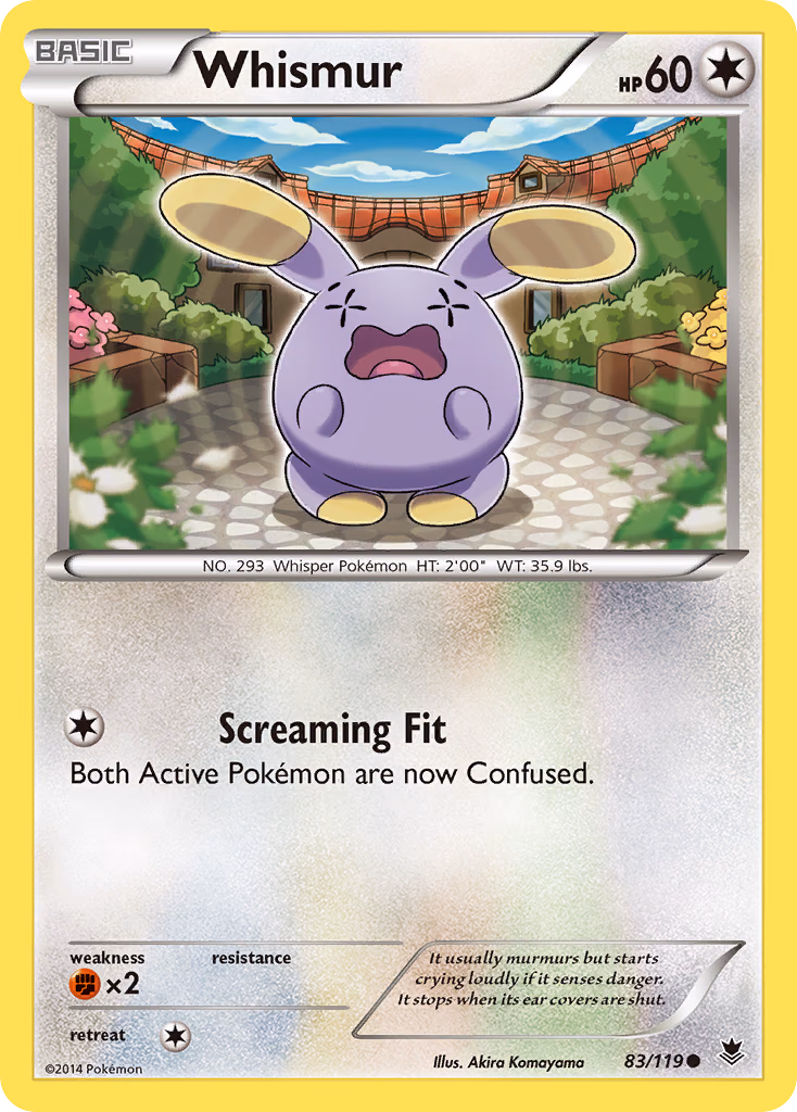 Whismur Pokemon card (83/119, Phantom Forces)
