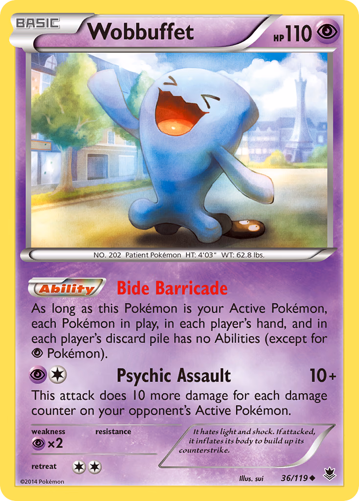 Wobbuffet Pokemon card (36/119, Phantom Forces)