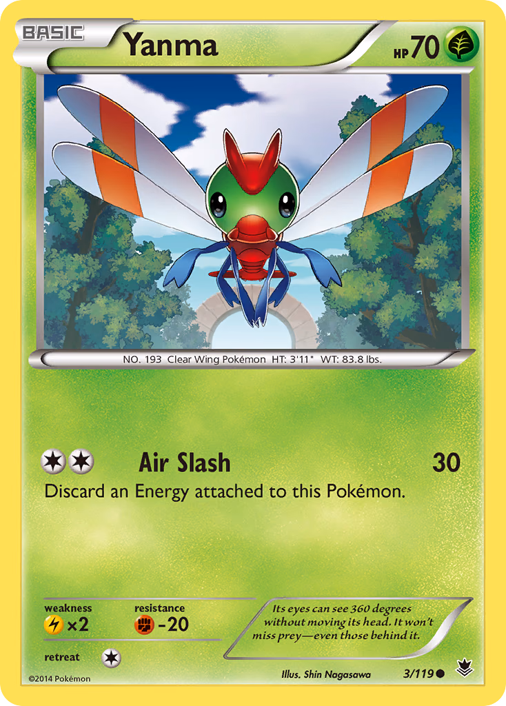 Yanma Pokemon card (3/119, Phantom Forces)