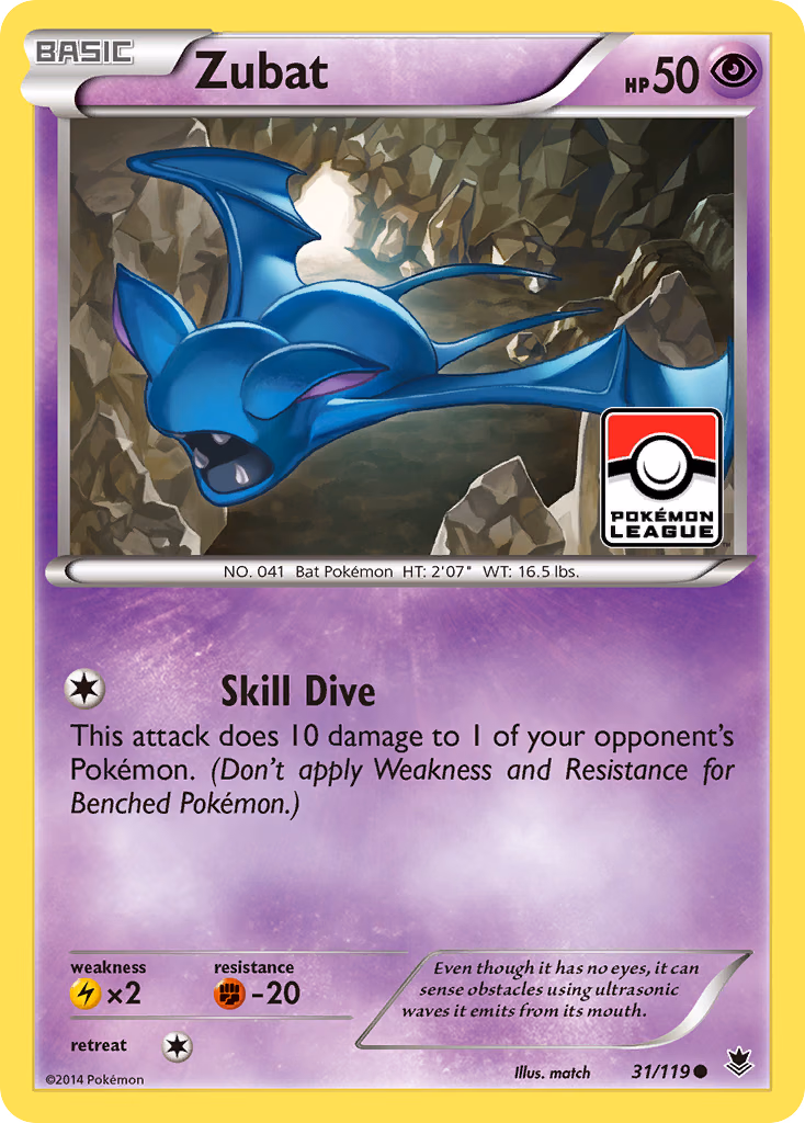 Zubat Pokemon card (31/119, Phantom Forces)