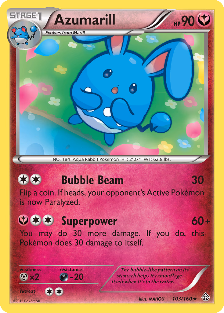 Azumarill Pokemon card (103/160, Primal Clash)