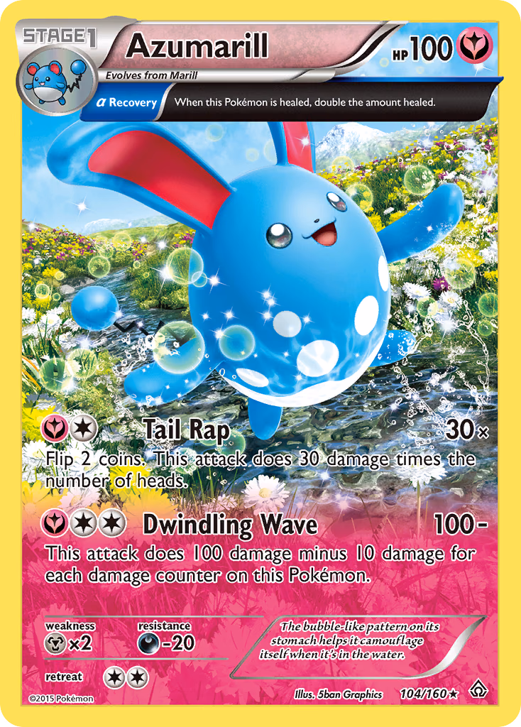 Azumarill Pokemon card (104/160, Primal Clash)