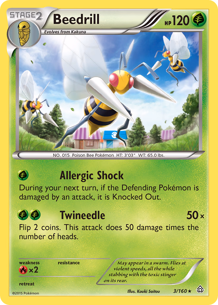 Beedrill Pokemon card (3/160, Primal Clash)